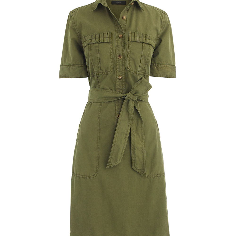 J. Crew Safari Ruffle-Hem Utility Dress